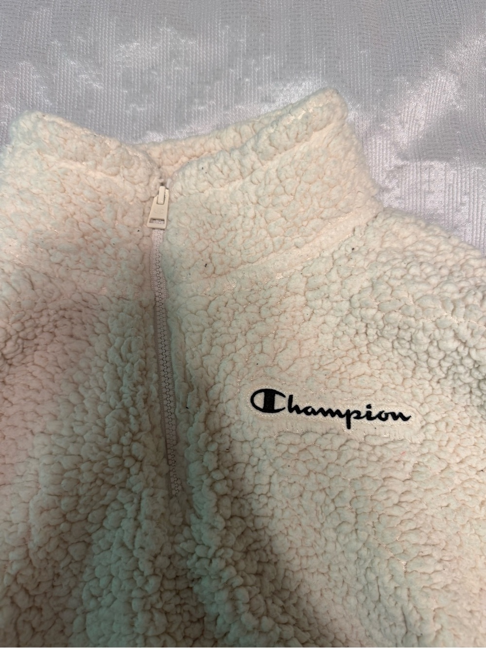 Champion Cream Sherpa Zip-Up Jacket